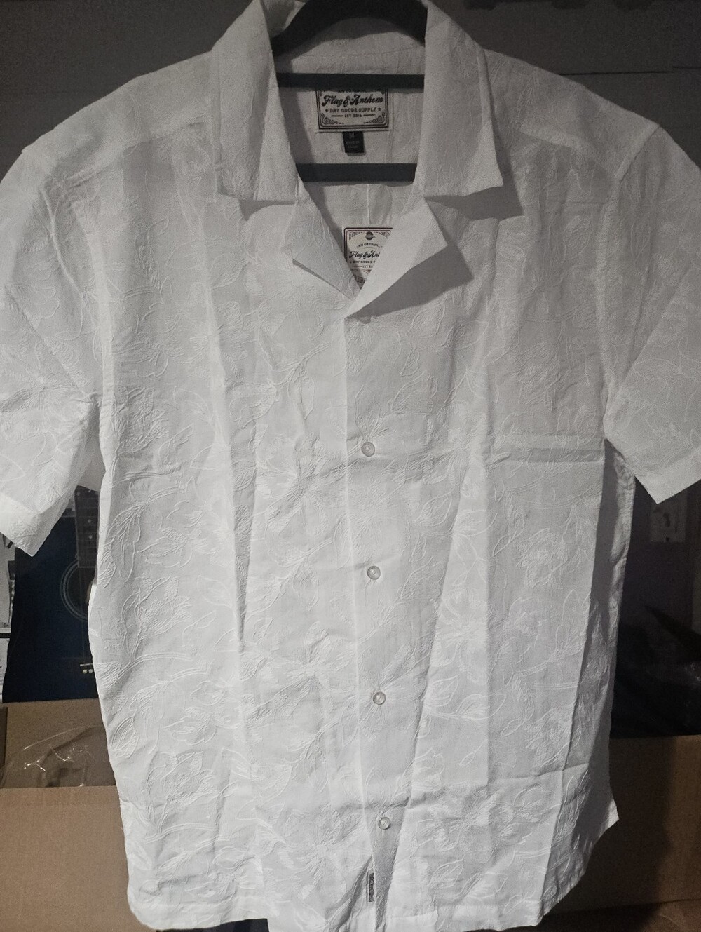 Flag & Athem white floral shirt